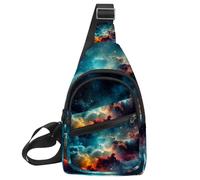 Stars Nebula Borsa a tracolla con tracolla regolabile, borsa a tracolla per uomo e donna, zaino a tracolla per viaggi, ciclismo, lavoro, sport, Multicolore 09, 11.8x7x1.5in/30x18x4cm