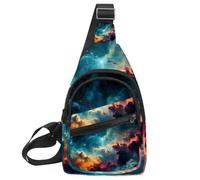 Stars Nebula Sling Bag, Crossbody Sling Backpack Travel Hiking Chest Bag Daypack per borse borsa a tracolla donna uomo, Multicolore 19, 11.8x7x1.5in/30x18x4cm