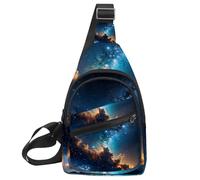 Stars Nebula Sling Bag, Crossbody Sling Backpack Travel Hiking Chest Bag Daypack per borse borsa a tracolla donna uomo, Multicolore 13, 11.8x7x1.5in/30x18x4cm