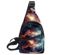 Stars Nebula Sling Bag, Crossbody Sling Backpack Travel Hiking Chest Bag Daypack per borse borsa a tracolla donna uomo, Multicolore 07, 11.8x7x1.5in/30x18x4cm