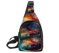 Stars Nebula Sling Side, zaino a tracolla, Multicolore 02, 11.8x7x1.5in/30x18x4cm