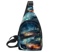 Stars Nebula Sling Side, zaino a tracolla, Multicolore 07, 11.8x7x1.5in/30x18x4cm