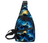 Stars Nebula Sling Side, zaino a tracolla, Multicolore 14., 11.8x7x1.5in/30x18x4cm