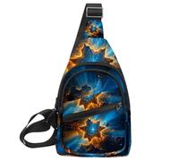 Stars Nebula Sling Side, zaino a tracolla, Multicolore 20, 11.8x7x1.5in/30x18x4cm