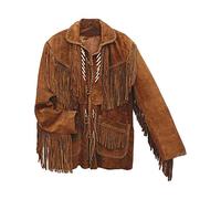 STARS & STRIPES CODI, giacca in pelle, da uomo, cowboy country, stile occidentale, colore marrone, marrone, XL