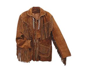 STARS & STRIPES CODI, giacca in pelle, da uomo, cowboy country, stile occidentale, colore marrone, marrone, XL