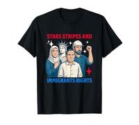 Stars Stripes Diritti degli immigrati 4 luglio Diritti dei rifugiati Maglietta