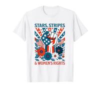 Stars Stripes donne Diritti 4 luglio resistere ai diritti dei rifugiati Maglietta