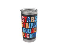 Stars Stripes e uguali diritti resistono 4 luglio Sinistra Democratica Bicchiere termico in acciaio inox doppia parete