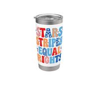 Stars Stripes e uguali diritti resistono 4 luglio Sinistra Democratica Bicchiere termico in acciaio inox doppia parete