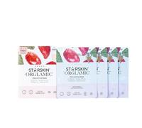 STARSKIN Orglamic, Maschera Viso in Bio-Cellulosa 2 Fasi, Set da 4x25g, Idratante e Rassodante, per Tutti i Tipi di Pelle