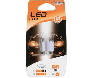 START C10W Coppia Di Lampadine 8 Led Siluro Per Luci Auto 12V 10W SV8,5