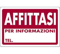 Cartelli Pubblicentro -plastica - affittasi per informazioni tel. - 30x20 cm - 07705010PLB0300X0200