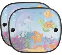 Start Coppia Tendine Laterali Auto Oceano Con Ventose Pratiche E Comode, Polpo, Tartaruga, Delfino