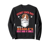 Start Each Day with A Beagle Dog Kiss Smile Funny Puppy Felpa