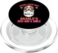 Start Each Day With A Beagle Dog Kiss Smile Funny Puppy PopSockets PopGrip per MagSafe