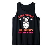 Start Each Day with A Bull Terrier Dog Kiss Smile Puppy Canotta
