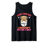 Start Each Day with A Labrador Dog Kiss Smile Puppy Canotta
