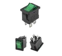 Start Engine Interruttore 10/100 pezzi KCD1 2/3/4 pin 15 * 21 mm ON-OFF adatto per interruttore a bilanciere per auto da barca con di alimentazione rosso verde(Green Light 4Pin,10 PCS)