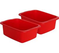 Kit 2 pezzi catino rettangolare. Bacinella in plastica di capacità 10L. Vaschetta multiuso misure 42 x 31 x 15,5 cm