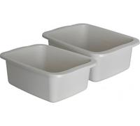 START Kit 2 pezzi Machiavelli catino rettangolare grigio. Bacinella in plastica di capacità 10L. Vaschetta multiuso misure 42 x 31 x 15,5 cm