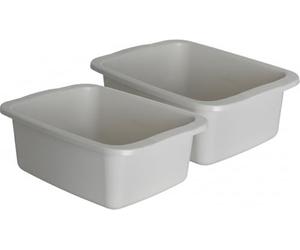START Kit 2 pezzi Machiavelli catino rettangolare grigio. Bacinella in plastica di capacità 10L. Vaschetta multiuso misure 42 x 31 x 15,5 cm