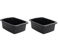 START Macchiavelli catino rettangolare - Bacinella in plastica di capacità 10L. Vaschetta multiuso misure 42 x 31 x 15,5 cm (Nero) (Confezione da 2)