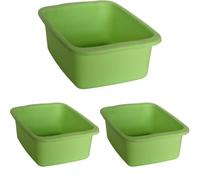 START Macchiavelli catino rettangolare verde. Bacinella in plastica di capacità 10L. Vaschetta multiuso misure 42 x 31 x 15,5 cm (Confezione da 3)
