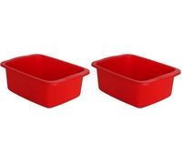 START Machiavelli catino rettangolare - Bacinella in plastica di capacità 10L. Vaschetta multiuso misure 42 x 31 x 15,5 cm (Rosso) (Confezione da 2)