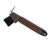 START Raschietto per zoccoli con spazzola - raschietto ergonomico per cavalli - robusto pulitore 2 in 1 con manico antiscivolo per una facile e sicura cura degli zoccoli (marrone)