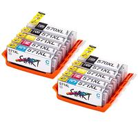 START, set di cartucce di ricambio XL con chip, compatibili con stampante Canon PGI-570, CLI-571 (03) 10 cartucce.