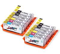 START, set di cartucce di ricambio XL con chip, compatibili con stampante Canon PGI-570, CLI-571 (04) 12 cartucce.