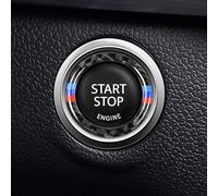 Start Stop - Copertura per bottoni per BMW serie 1, 3, 5, X1, X3, X5, X6, Z4, (E87, E90, E91, E92, E93, E60, E70, E71, E84, E89), effetto fibra di carbonio, con colori M, per interruttore di