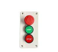 Start Stop NC Emergency NO Red Green Control Circuit 600V 10A Off-ON-Off Flat Push Button Switch(Start Stop) Switches