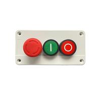 Start Stop NC Emergency Stop NO Red Green Control Circuit 600V 10A Off-ON-Off Flat Push Button Switch(Symbol)