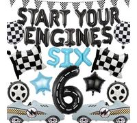 Start Your Engines - Decorazioni di compleanno per bambini, motivo: auto da corsa