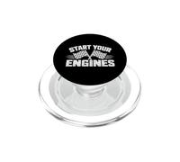 Start Your Engines Vintage Check Flag Race Car Costume PopSockets PopGrip per MagSafe