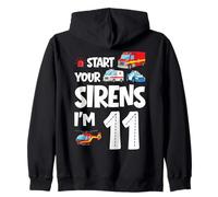 Start Your Sirens I Am 11 Anni 11 ° Compleanno Kid Felpa con Cappuccio