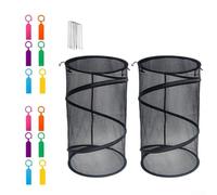 Startbuymore 2 coperture per piante popup con spilli ed etichette per proteggere piante da uccelli e insetti in giardino (2 pezzi) nero)