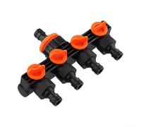 Startbuymore Distributore d'acqua a 4 vie, connettore multi-rubinetto regolabile per irrigazione da giardino, adattatore per rubinetto da giardino con 4 valvole on/off separate per irrigazione da