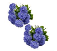Startbuymore Fiori di crisantemo artificiali in seta, adatti per la decorazione di tombe e composizioni commemorative, materiale resistente allo sbiadimento (blu)