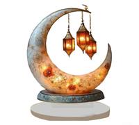 Startbuymore Ornamento piatto in acrilico 2D con motivo castello e luna per una perfetta fusione in interni minimalisti, industriali o giapponesi (C)