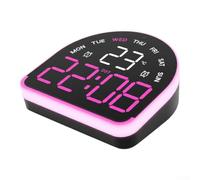 Startbuymore Orologio LED ambientale con display della temperatura e ora digitale che mostra diverse opzioni di allarme per l'uso quotidiano (lampada a polvere nera)