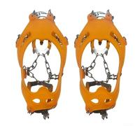 Startbuymore Ramponi da esterno a 13 denti per pesca sul ghiaccio, escursioni sulla neve e corsa con gomma antiscivolo e design in acciaio (giallo-L)