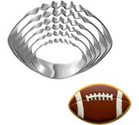 Startbuymore Set di 6 formine per biscotti a forma di calcio e nocciole, in acciaio inox, per biscotti, fondente, panini e frutta in modo creativo per la cottura fai da te e la preparazione degli