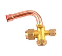 Startbuymore Valvola a tre vie per aria condizionata in ottone per applicazioni HVAC Collegamento e manutenzione dell'unità interna esterna (12,7)