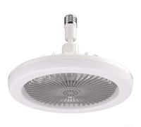 Startbuymore Ventilatore da soffitto con interfaccia E27 e telecomando per un'illuminazione ad alta efficienza energetica e funzioni di protezione degli occhi (E)