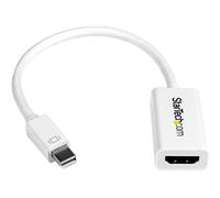 StarTech Adattatore Attivo Mini DP a HDMI, 4K 30Hz, Bianco (MDP2HD4KSW) | Convertitore Video Attivo mDP 1.2 a HDMI, Compatibile Thunderbolt 1/2