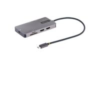 StarTech.com Adattatore USB C Multiporta, Doppio HDMI 4K 60Hz, Hub USB A 5Gbps a 2 porte, 100W Power Delivery Pass-Through, GbE, SD/MicroSD, Cavo da 30cm, Dock da viaggio, Docking Station USB-C per Laptop