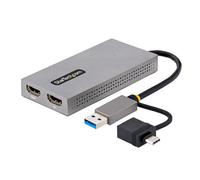 StarTech Adattatore USB 3.0 a HDMI 107B-USB-HDMI – Doppio HDMI (4K30Hz + 1080p) cavo 11 cm